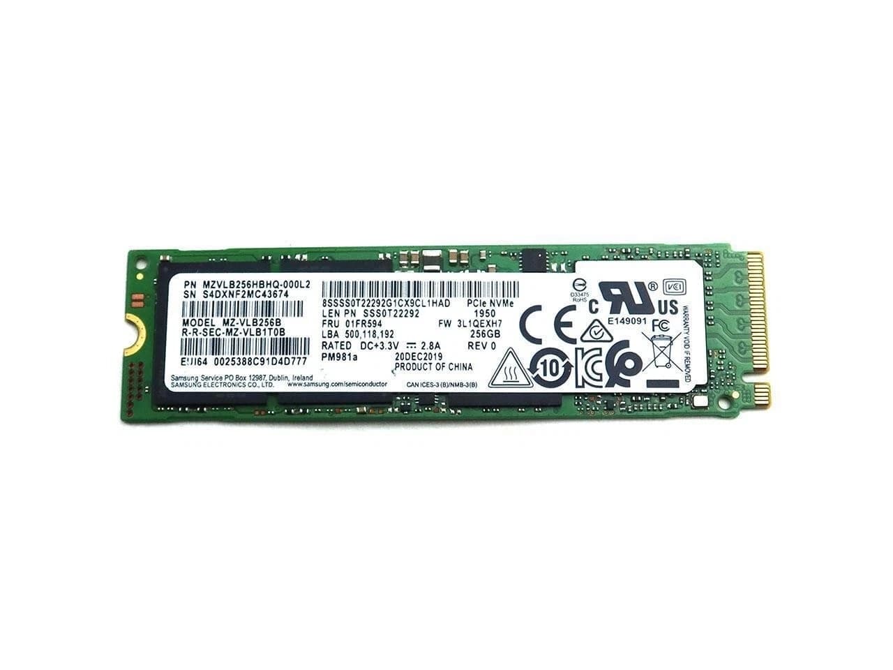 Samsung 256GB 80MM M.2 SSD
