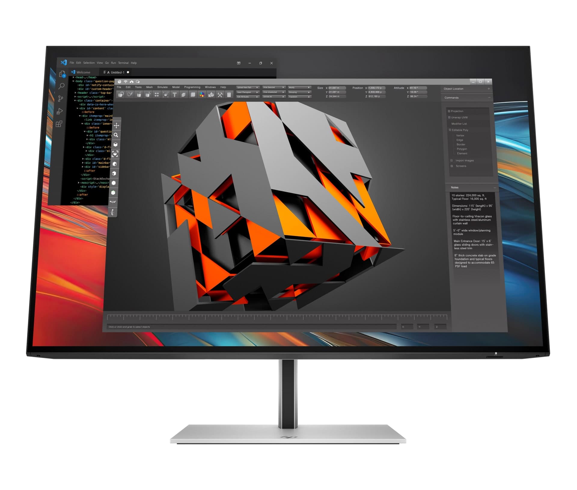 HP Series 7 Pro 724p Monitor - 23.8-inch FHD, 23.8-inch FHD, N/A, N/A, N/A, N/A