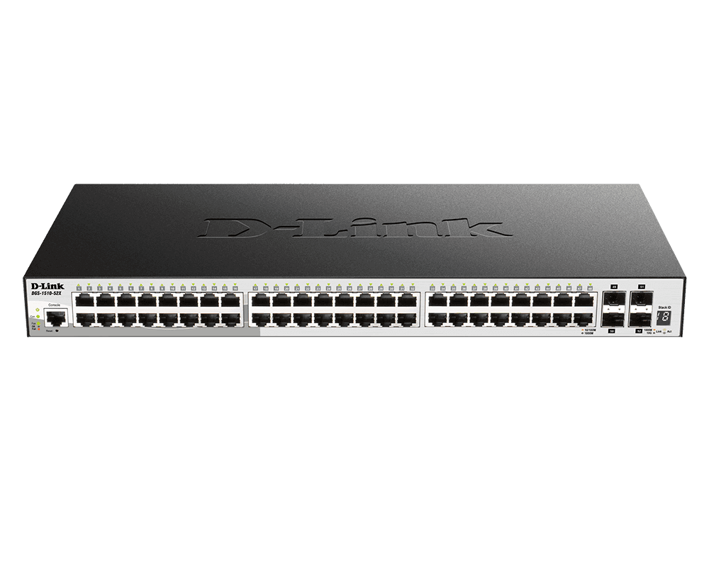 D-Link DGS-1510-52X - Brand New D-Link DGS-1510-52X 52-Port Gigabit Stackable Smart Managed Switch 10G Uplinks