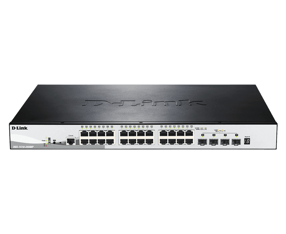 D-Link DGS-1510-28XMP - Brand New D-Link DGS-1510-28XMP 28-Port Gigabit Stackable Smart Managed Max PoE Switch