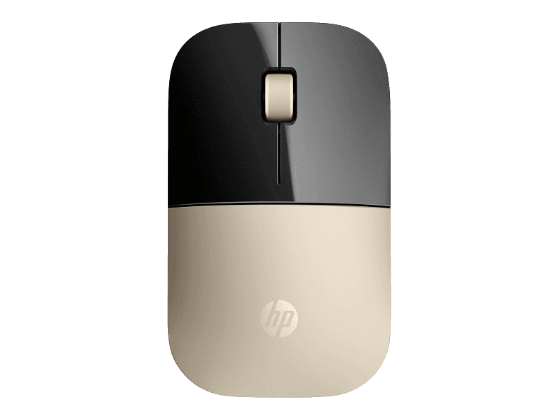 HP Z3700 Wireless Mouse - 2.4GHz WIRELESS CONNECTIVITY, USB NANO RECEIVER (STORES INSIDE MOUSE), BLUE LED OPTICAL SENSOR, UP TO 16 MONTHS BATTERY LIFE, PLUG & PLAY, WORKS ON MULTIPLE SURFACES, MODERN GOLD, 1-Year Warranty