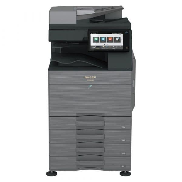 Sharp BP-50C26 -Print, Copy, Scan, Fax, File Pages per minute: 26 B&W and Color MFP Paper capacity: Std 650 Max 6,300 sheets Seamless connectivity to cloud services* Standard 1200 DPI print @ 5.720,000