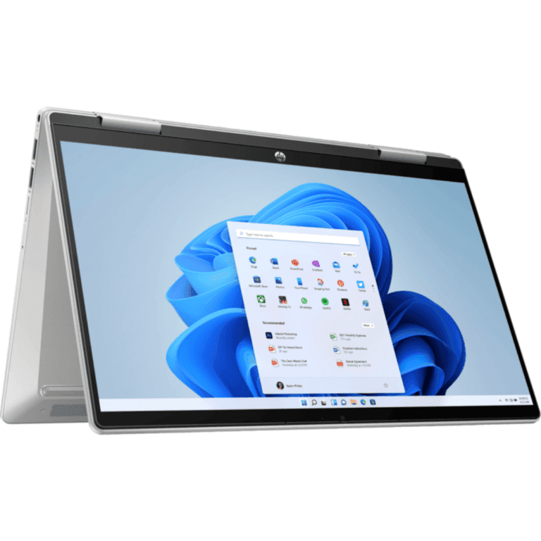 Hp pavilion X360 2 IN 1 14-ek0054nia Notebook pc - 12TH gen, Intel core i7, 1t, 512GB SSD, 16gb ram, INTEL IRIS XE GRAPHICS, webcam, Bluetooth, wlan, TOUCH SCREEN, BACKLIT NATURAL SILVER KEYBOARD, CONVERTIBLE, 14.0”, windows 11 Home, NATURAL SILVER COLOR