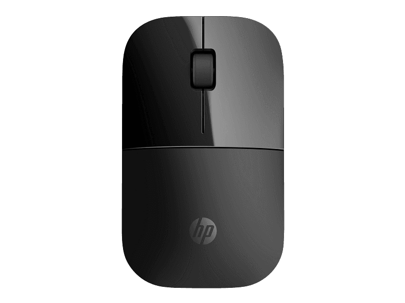 HP Z3700 Wireless Mouse - 2.4GHz WIRELESS CONNECTIVITY, USB NANO RECEIVER (STORES INSIDE MOUSE), BLUE LED OPTICAL SENSOR, UP TO 16 MONTHS BATTERY LIFE, PLUG & PLAY, WORKS ON MULTIPLE SURFACES, BLACK, 1-Year Warranty