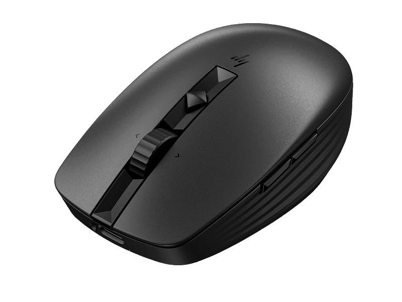 HP 710 Rechargeable Silent Bluetooth Mouse - BLUETOOTH 5.0 + USB DONGLE, SILENT CLICK DESIGN, MULTI-DEVICE SUPPORT (UP TO 3 DEVICES), FAST USB-C CHARGING, UP TO 90 DAYS BATTERY LIFE, TRACKS ON GLASS, CUSTOMIZABLE BUTTONS, BLACK, 1-Year Warranty
