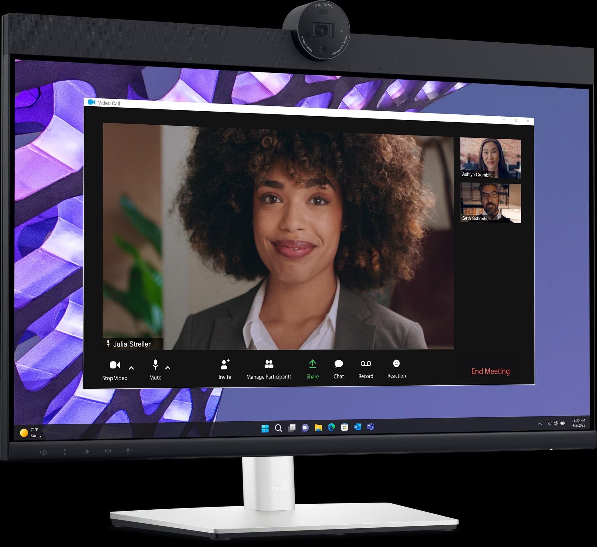Dell 24 Video Conferencing Monitor FullHD (1920 x 1080) at 60 Hz 60.47cm (23.8")IPS,WEBCAM, SPEAKER,MICROPHONE,1 HDMI,1 DISPLAY PORT, RJ45 Ethernet port, USB 3.2 Gen1 Type-C
