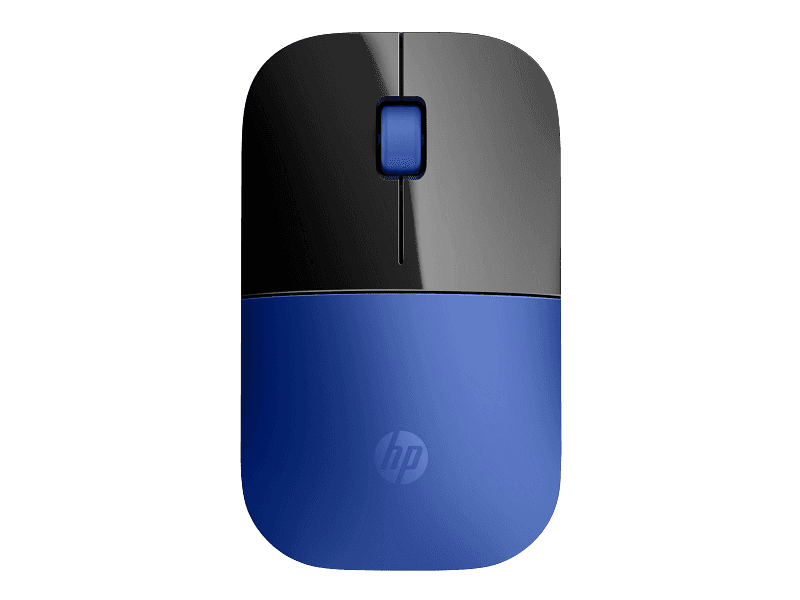 HP Z3700 Wireless Mouse - 2.4GHz WIRELESS CONNECTIVITY, USB NANO RECEIVER (STORES INSIDE MOUSE), BLUE LED OPTICAL SENSOR, UP TO 16 MONTHS BATTERY LIFE, PLUG & PLAY, WORKS ON MULTIPLE SURFACES, BLUE, 1-Year Warranty