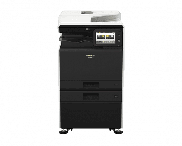 Sharp BP-30C25T + HDF + Two Trays - A3/A4 print, copy, and scan functionality 25 pages per minute (PPM) colour MFP Paper capacity: 350 sheets standard, expandable up to 1,850 sheets @ 4.510,000