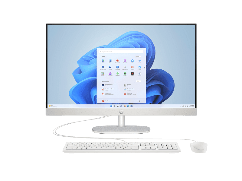 HP 27 ALL IN ONE 27-cr1023nh - INTEL CORE UTRA 5 125U, GEN UP TO 4.8GHZ, 512SSD, 8GB RAM, 27 INCHES, FHD, WLAN, BT, DOS, SHELL WHITE COLOUR, WLAN, PN :C3FT9EA, 1 YEAR CHANNEL WARRANTY
