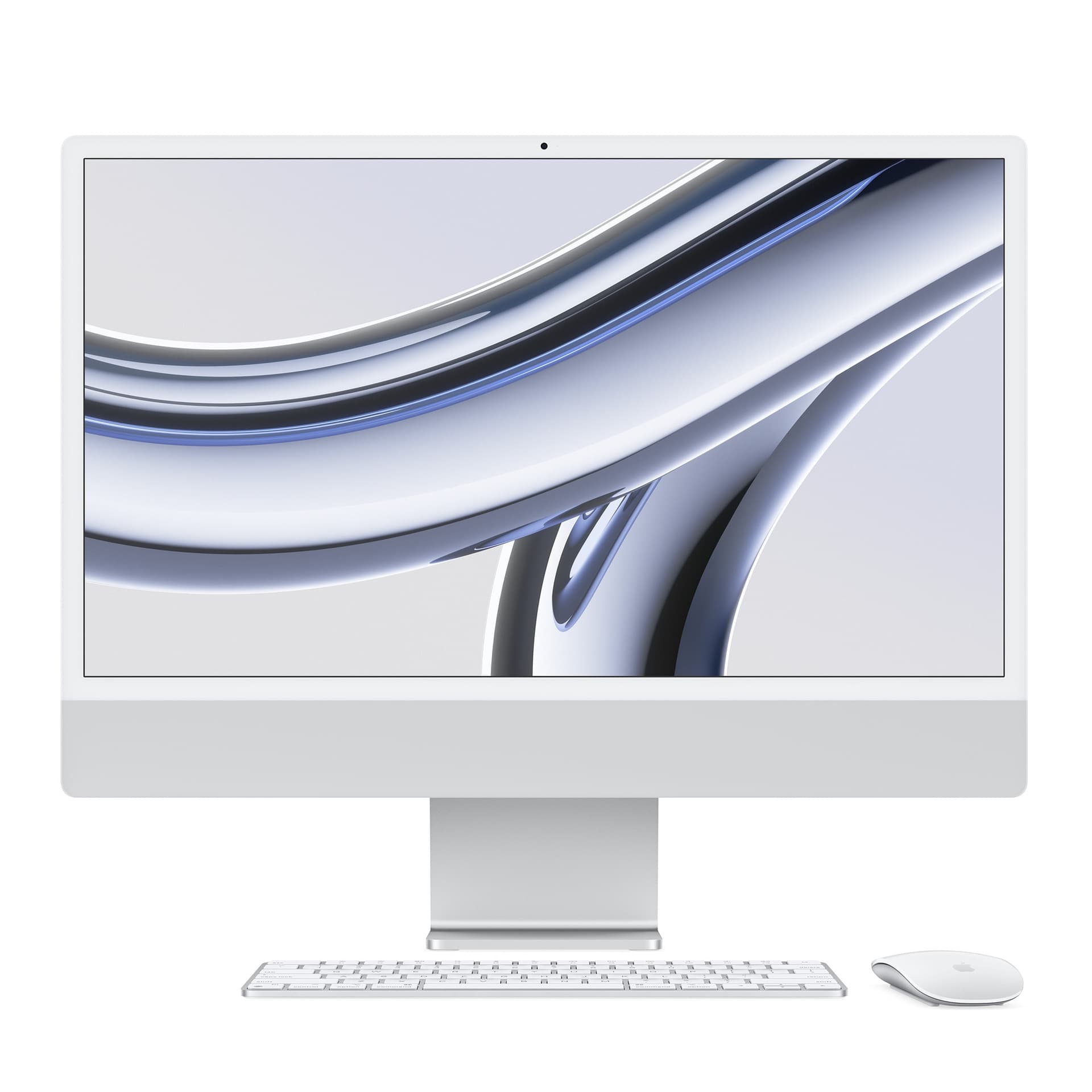 Apple IMAC 24" (MQR93B/A) - M3 CHIP, 8-CORE CPU, 8-CORE GPU, 8GB RAM, 256GB SSD, 24" 4.5K RETINA DISPLAY 4480x2520 4K, KEYBOARD, MAGIC MOUSE, WLAN, BLUETOOTH, WI-FI, WEBCAM, MacOS, 2023 EDITION, SILVER COLOUR