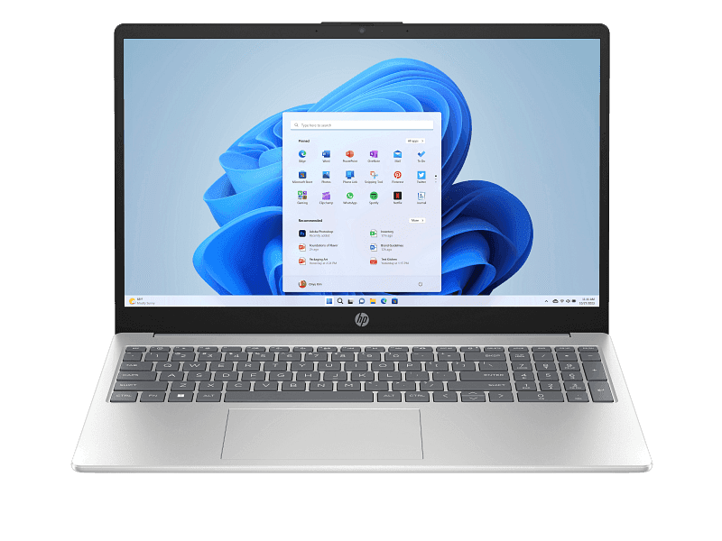 Hp 15-fd0154wm - 14th gen, Intel core ultra 5, 512gb solid state drive, 8gb memory, INTEL IRIS XE GRAPHICS, webcam, Bluetooth, wlan, TOUCH SCREEN, no optical drive, 15.6”, windows 11 Home, NATURAL SILVER COLOR