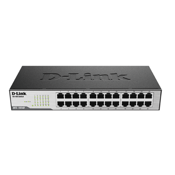 DLINK DES-1024D/B 24- Port Fast Ethernet Unmanaged Metal Desktop Switch