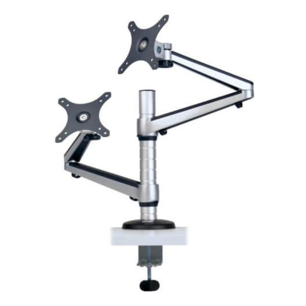 Dual Full Motion Flex Arm Desk Clamp for 13" to 27" Monitors DDR1327SDFC