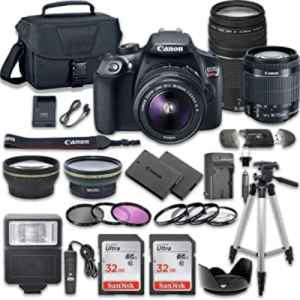 Canon EOS Rebel T6 DSLR Camera with 18-55mm and 75-300mm Lenses